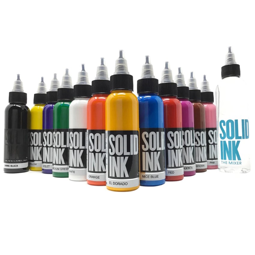 【SOLID INK】12 COLOR SPECTRUM SET 1OZ BOTTLES / 12 色スペクトル  セット(1oz)（一番使用する機会が多いベーシックな色のセット）